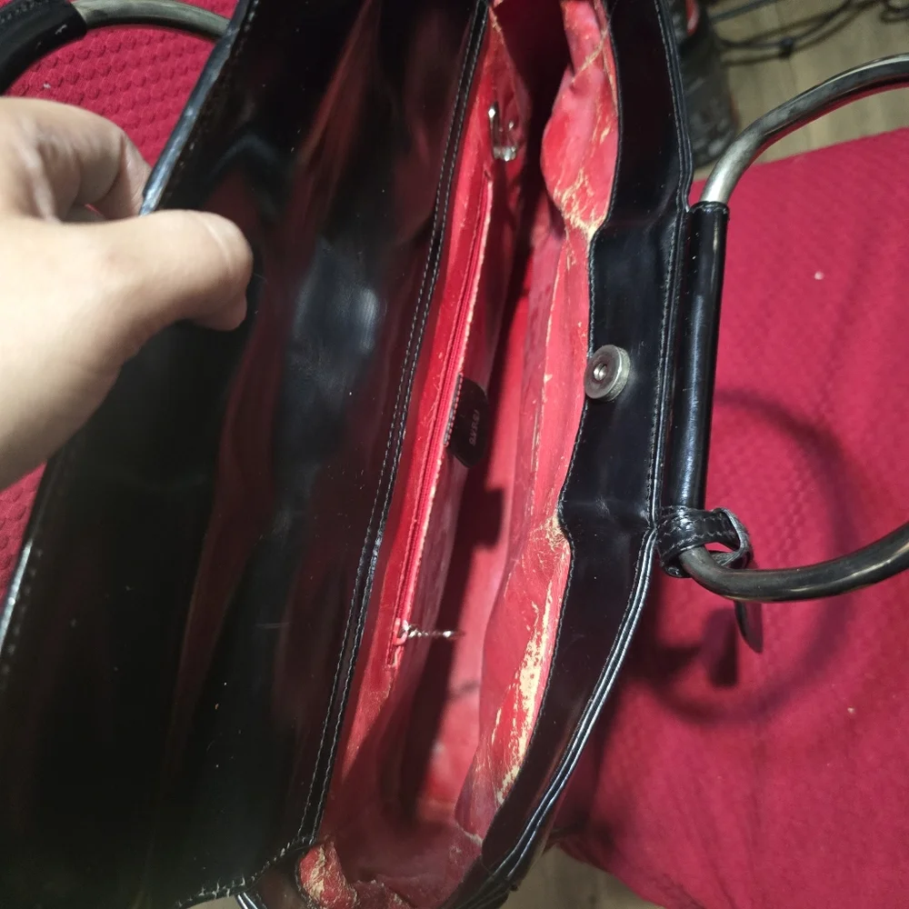 Authentic GUCCI Vintage Leather Hand Tote Bag Black - Picture 9 of 11